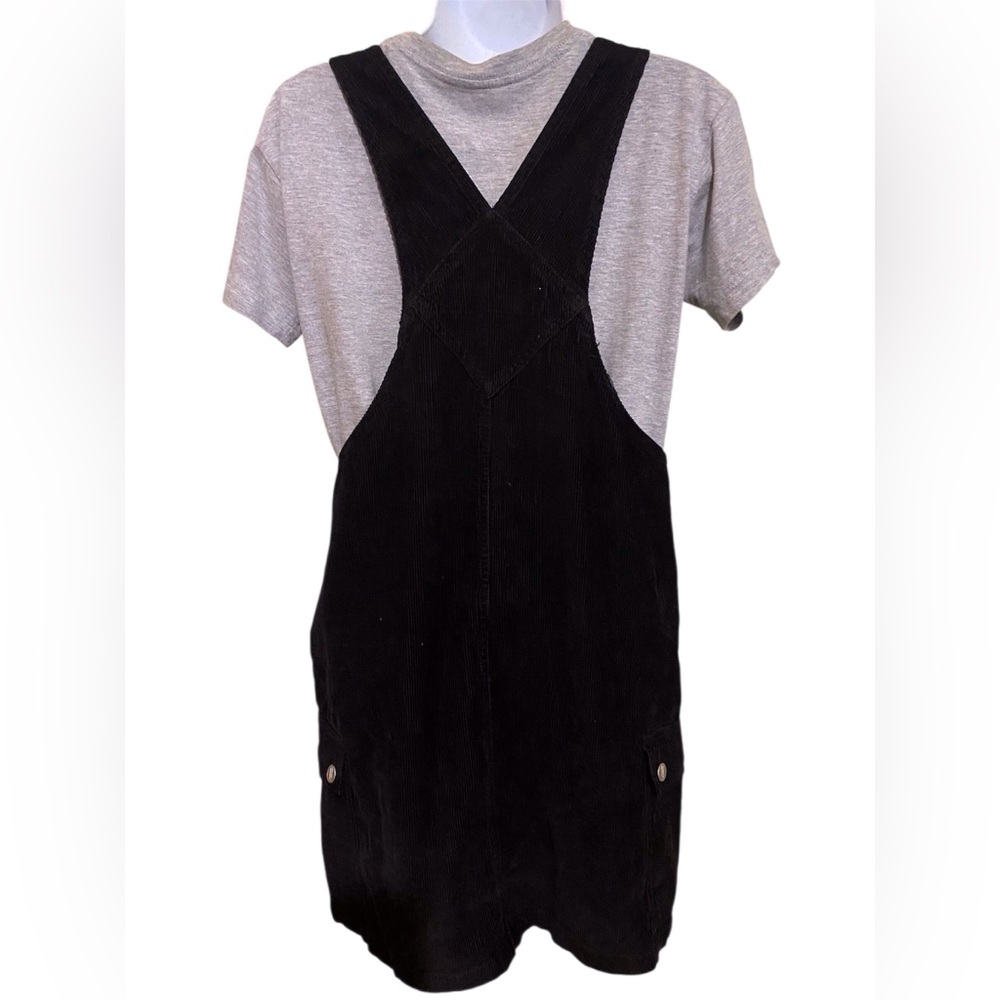 Y2K Black Corduroy Jumper Overall Dress Vest Back SZ‎ 6 Relaxed Fit Western - Picture 4 of 16
